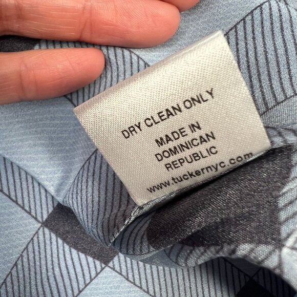 NWT Tucker Chelsea Dress Mini Picnic Plaid Crepe de Chine Silk Blue Medium - Picture 12 of 12